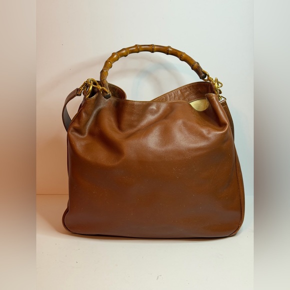 Vintage Gucci Bamboo Top Handle Hobo Shoulder Bag - Picture 8 of 15